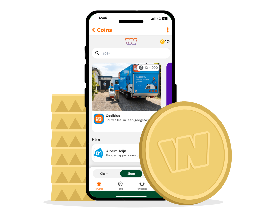 Screenshot coins portal met alleo